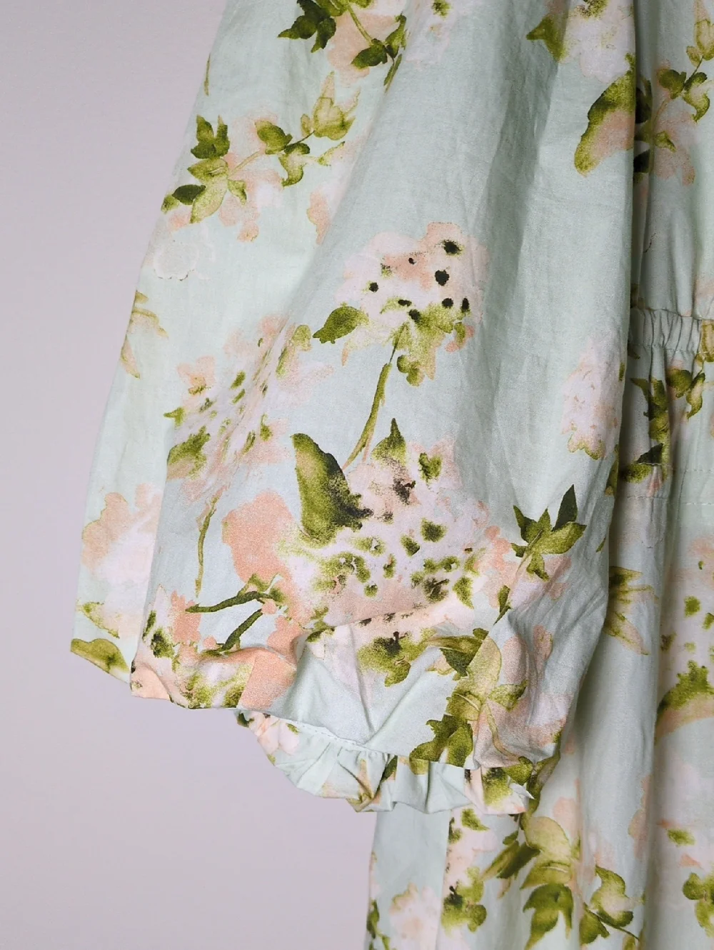 Tuckernuck Light Blue Floral Midi Dress with Puff Sleeves - Picture 6 of 11